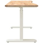 vidaXL Bureau Blanc et Naturel 120 x 60 cm Bois de chêne massif