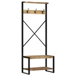 vidaXL Porte-vêtements 80x40x190 cm bois de manguier massif brut