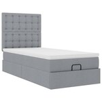 vidaXL Cadre de lit ottoman avec matelas gris clair 80x200 cm tissu