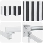 vidaXL Auvent rétractable anthracite et blanc 5x3 m tissu et aluminium