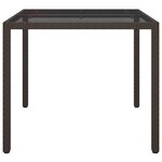 vidaXL Table de jardin pour repas Marron 90 x 90 x 75 cm Poly rotin