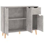 vidaXL Buffet gris béton 90x30x72 cm bois d'ingénierie