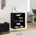 vidaXL Cabinet à chaussures avec étagère Chêne noir 60 x 35 x 70 cm