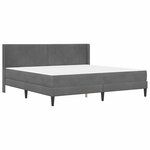 vidaXL Cadre de lit avec matelas Gris foncé 180 x 200 cm Velours