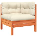 vidaXL Salon de jardin 9 Pièces avec coussins marron cire bois pin massif