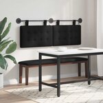 vidaXL Tête de lit suspendue Avec lumière LED Noir Tissu