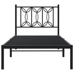 vidaXL Cadre de lit métal sans matelas avec tête de lit noir 80x200 cm