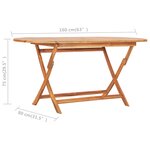 vidaXL Ensemble à manger d'extérieur pliable 9 Pièces Bois solide de teck