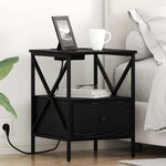 vidaXL Cabinet de chevet avec tiroir Chêne noir 41.5 x 40.5 x 55 cm