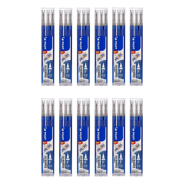 Set de 3 Recharges friXion Point et Clicker (BLS-FRP5) pointe fine Bleu x 12 PILOT