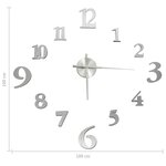 vidaXL Horloge murale 3D Design moderne Argenté 100 cm XXL