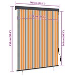 vidaXL Store roulant d'extérieur 140x250 cm Jaune et bleu