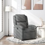 vidaXL Fauteuil inclinable gris foncé tissu