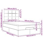 vidaXL Cadre de lit ottoman avec matelas crème 120x190 cm tissu