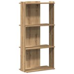 vidaXL Bibliothèque à 3 niveaux chêne artisanal 60x30x120 cm