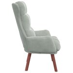 vidaXL Fauteuil relaxant en velours gris clair