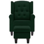 vidaXL Fauteuil avec repose-pied Vert foncé Tissu