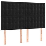 vidaXL Tête de lit à LED Noir 144x5x118/128 cm Velours