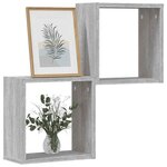 vidaXL Étagères cube murales 2 Pièces sonoma gris 30x15x30 cm