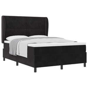 vidaXL Lit à ressorts avec matelas Noir 200 x 140 cm Velours