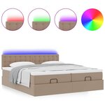 VidaXL Cadre de lit ottoman et matelas cappuccino 200x200cm similicuir