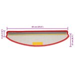 vidaXL Tapis d'escalier 15 pièces 65 x 21 x 4 cm Rouge Demi-rond Grand