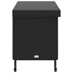 vidaXL Boîte de rangement de jardin et roues noir résine tressée