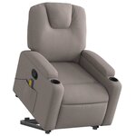 vidaXL Fauteuil inclinable de massage Taupe Tissu