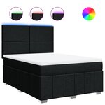 vidaXL Sommier à lattes de lit avec matelas Noir 140x200 cm Tissu