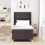 vidaXL Lit à Ressorts avec matelas Marron foncé 100 x 200 cm tissu