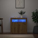 vidaXL Buffet avec lumières LED chêne artisanal bois d'ingénierie