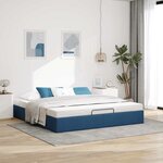 VidaXL Cadre de lit ottoman sans matelas bleu 180x200 cm tissu