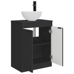 vidaXL Meuble de salle de bain avec évier Noir 54 x 35 x 83 cm
