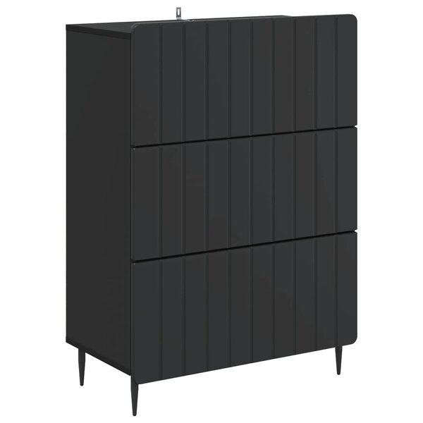 vidaXL Armoire à tiroirs 66 x 34 5 x 92 cm Bois d'ingénierie Noir