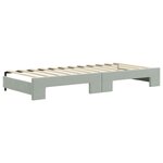 vidaXL Lit de jour avec lit gigogne gris clair 90x200 cm velours