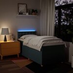 vidaXL Sommier à lattes de lit avec matelas Bleu 90x190 cm Tissu