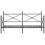 vidaXL Lit de jour sans matelas noir 75x190 cm acier