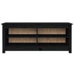 vidaXL Banc à chaussures Noir 110x38x45 5 cm Bois de pin massif