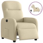 vidaXL Fauteuil inclinable électrique Crème Tissu