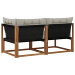 vidaXL Canapé d’extérieur milieu et coin avec coussin 2 Pièce Naturel