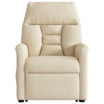 vidaXL Fauteuil inclinable de massage électrique Crème Tissu
