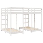 vidaXL Cadre de lit superposé triple Blanc 140 x 200 cm Pin massif