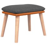 vidaXL Chaise à bascule avec repose-pied Gris foncé Tissu