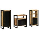vidaXL Ensemble de mobilier de salle de bain avec étagère avec stockage avec porte 3 Pièces