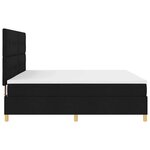 vidaXL Lit à ressort LED avec matelas Noir 200 x 200 cm tissu