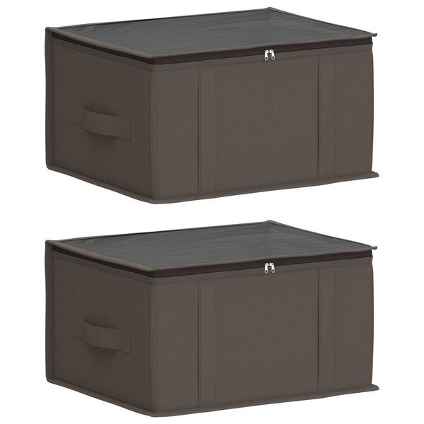 vidaXL Boîte de rangement avec fenêtre transparente 2 Pièces Gris