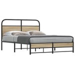 vidaXL Cadre de lit sans matelas 120x190 cm chêne fumé bois ingénierie