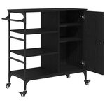 vidaXL Chariot de cuisine Chêne noir 87 5 x 38 5 x 84 5 cm