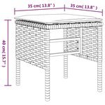 vidaXL Repose-pieds de jardin et coussins lot de 4 Noir Résine tressée