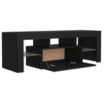 vidaXL Meuble TV avec lumières LED noir 120x35x40 cm